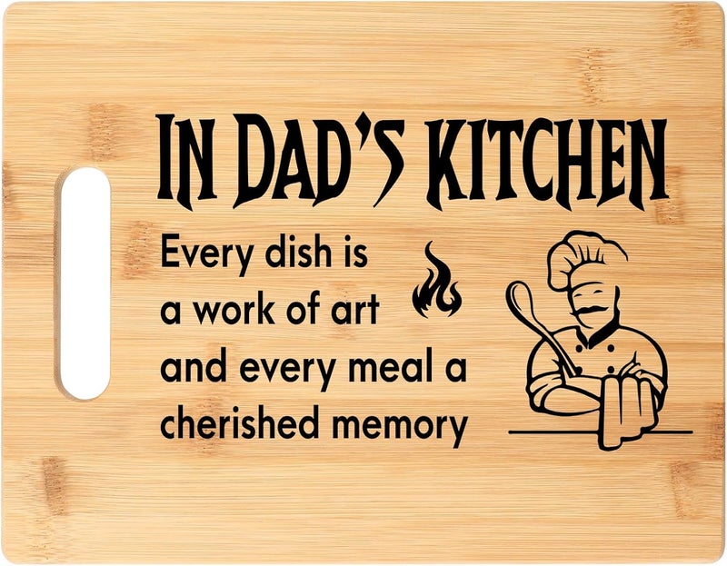 Aremdys Gifts for Dad, Birthday Gifts for Dad from Son Daughter Bamboo Cutting Board Kitchen Gift for Daddy, Valentines Day Birthday Thanksgiving Gifts for Papa Stepdad- in Dad's Kitchen - Image 1